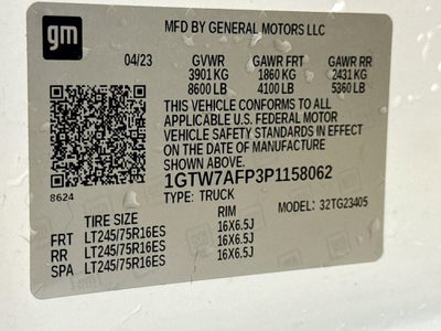 2023 GMC Savana Cargo 2500 Work Van