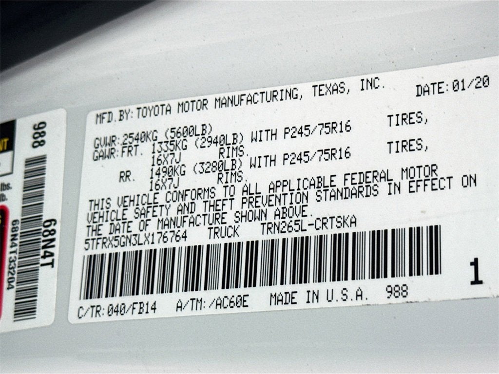 2020 Toyota Tacoma 2WD SR