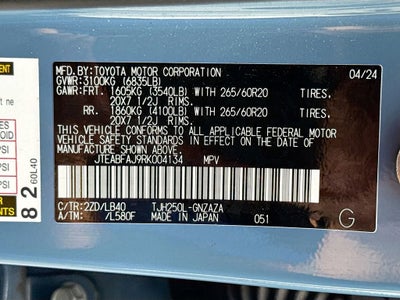 2024 Toyota Land Cruiser 4WD (Natl)