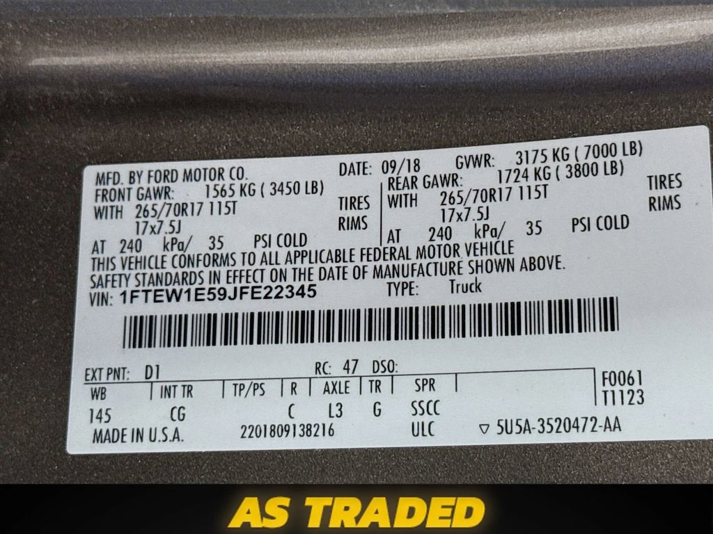 2018 Ford F-150 XL