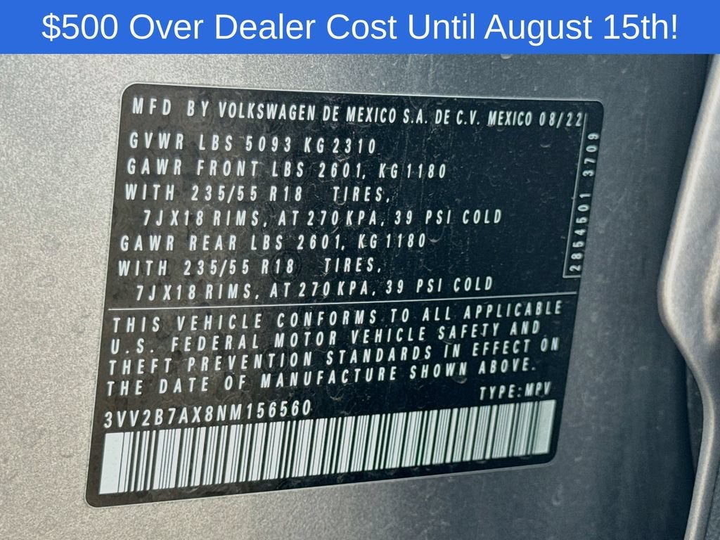2022 Volkswagen Tiguan 2.0T SE