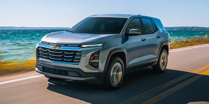 Front view of 2025 Chevy Equinox near a body of water