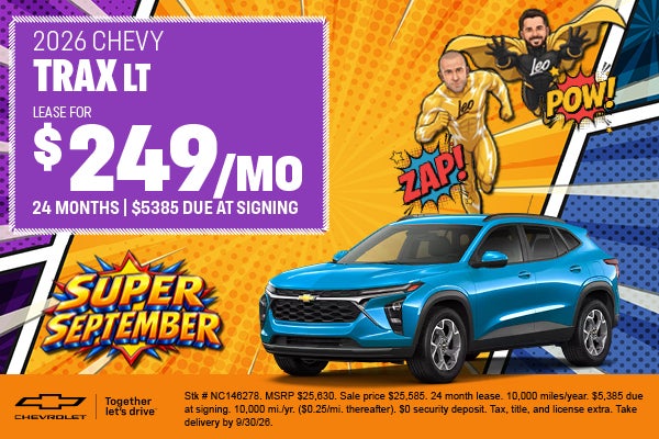 2026 Chevy Trax LT • Lease for $249/Mo